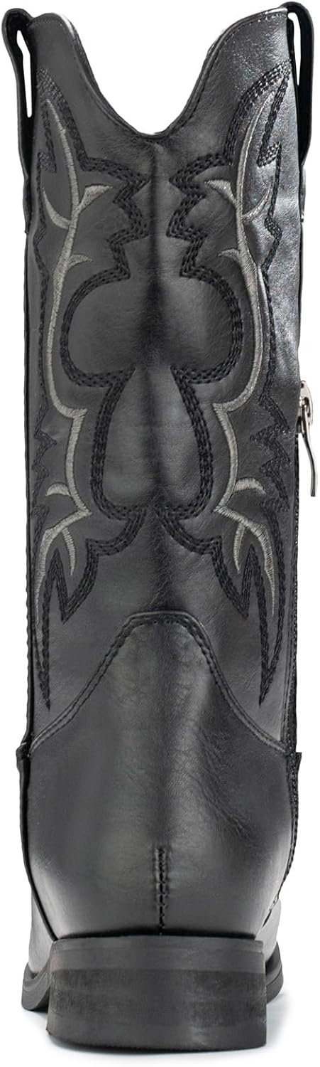 image:imageIUV Cowgirl Boots Cowboy Boots For Girls Boys Kids Toddler Fashion Western Boots Mid Calf Riding ShoesBlack