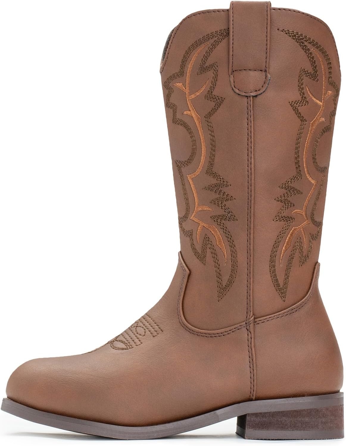 image:imageIUV Cowgirl Boots Cowboy Boots For Girls Boys Kids Toddler Fashion Western Boots Mid Calf Riding ShoesBrown