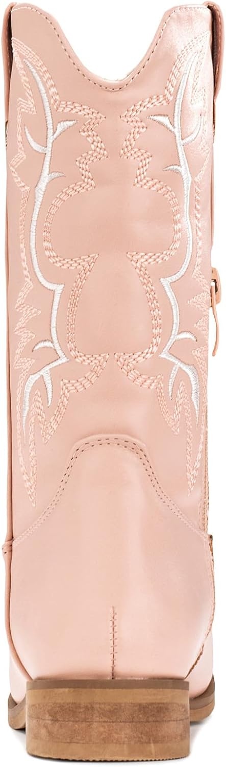 image:imageIUV Cowgirl Boots Cowboy Boots For Girls Boys Kids Toddler Fashion Western Boots Mid Calf Riding ShoesPink