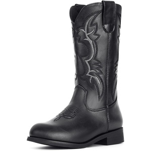 image:imageIUV Cowgirl Boots Cowboy Boots For Girls Boys Kids Toddler Fashion Western Boots Mid Calf Riding ShoesBlack