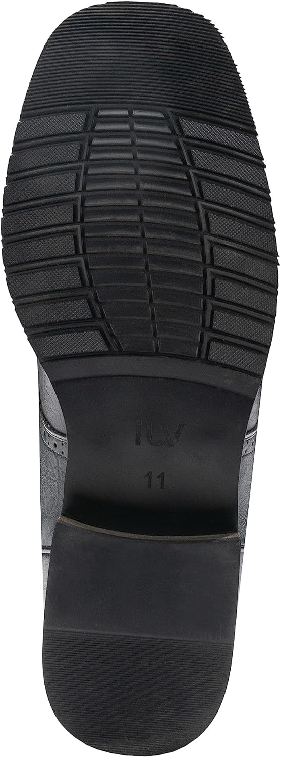 image:imageIUV Cowboy Boots For Men Western Boot Classic Embroidered Square Toe Pull On MidCalf Boots Round HoleBlack