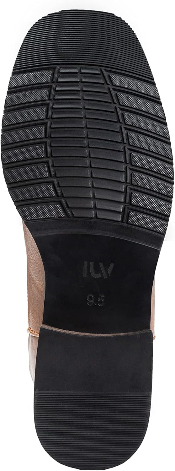image:imageIUV Cowboy Boots For Men Wide Foot Square Toe Western Boots with Classic Embroidered Durable Slip on BootsKhaki