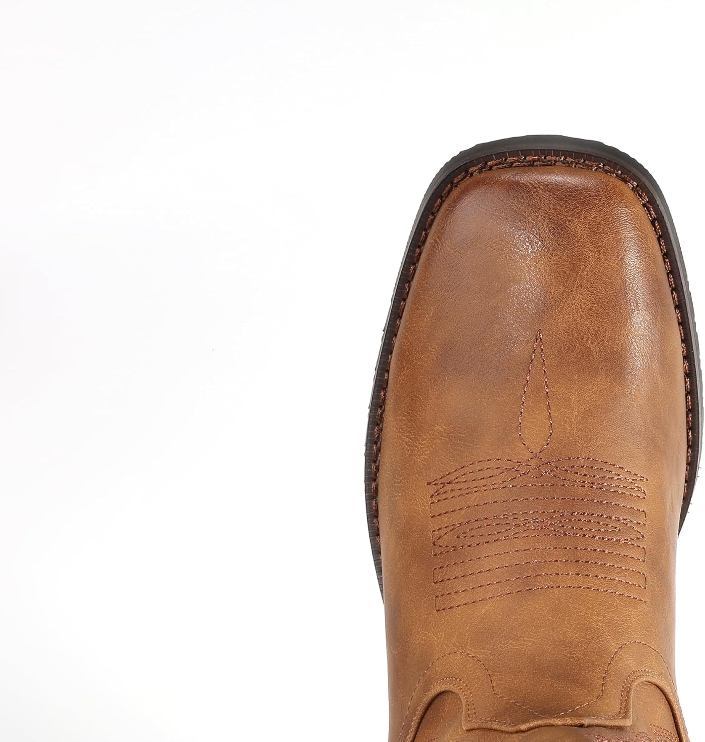 image:imageIUV Cowboy Boots For Men Wide Foot Square Toe Western Boots with Classic Embroidered Durable Slip on BootsLight Brown
