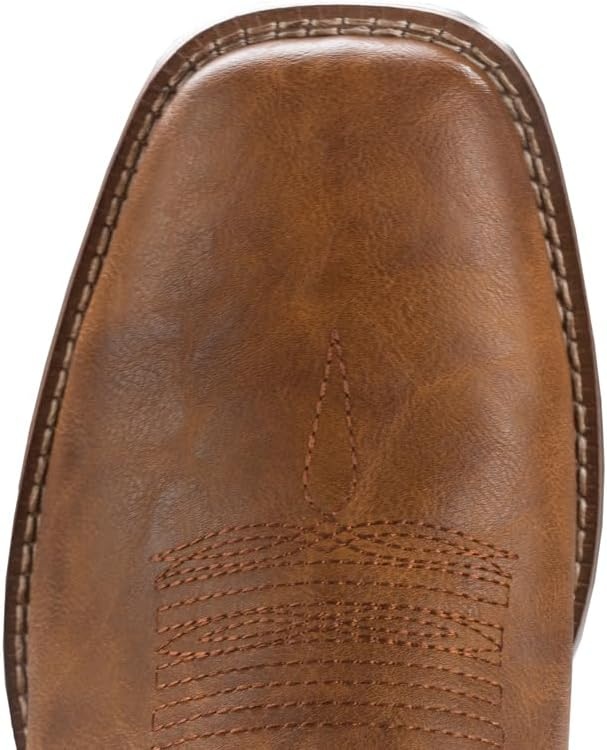 image:imageIUV Cowboy Boots For Men Wide Western Boot Traditional American Flag Retro Square Toe Country Work BootsBrown