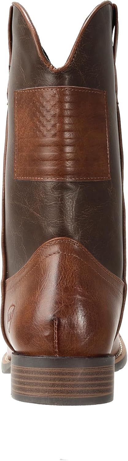 image:imageIUV Cowboy Boots For Men Wide Western Boot Traditional American Flag Retro Square Toe Country Work BootsKhaki
