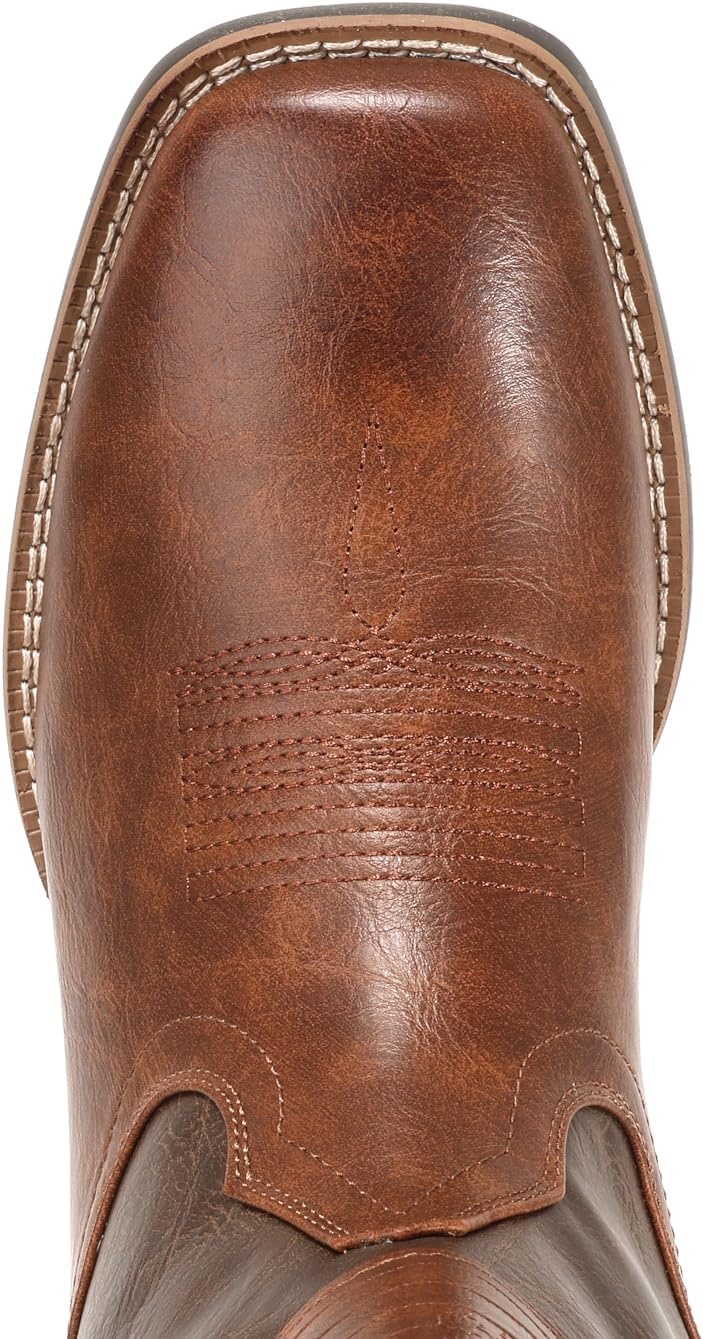 image:imageIUV Cowboy Boots For Men Wide Western Boot Traditional American Flag Retro Square Toe Country Work BootsKhaki