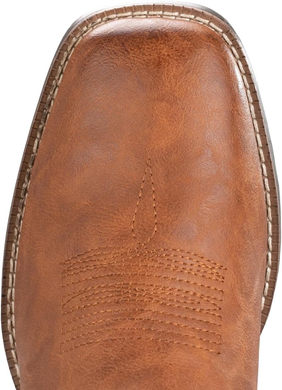 image:imageIUV Cowboy Boots For Men Wide Western Boot Traditional American Flag Retro Square Toe Country Work BootsMaroon