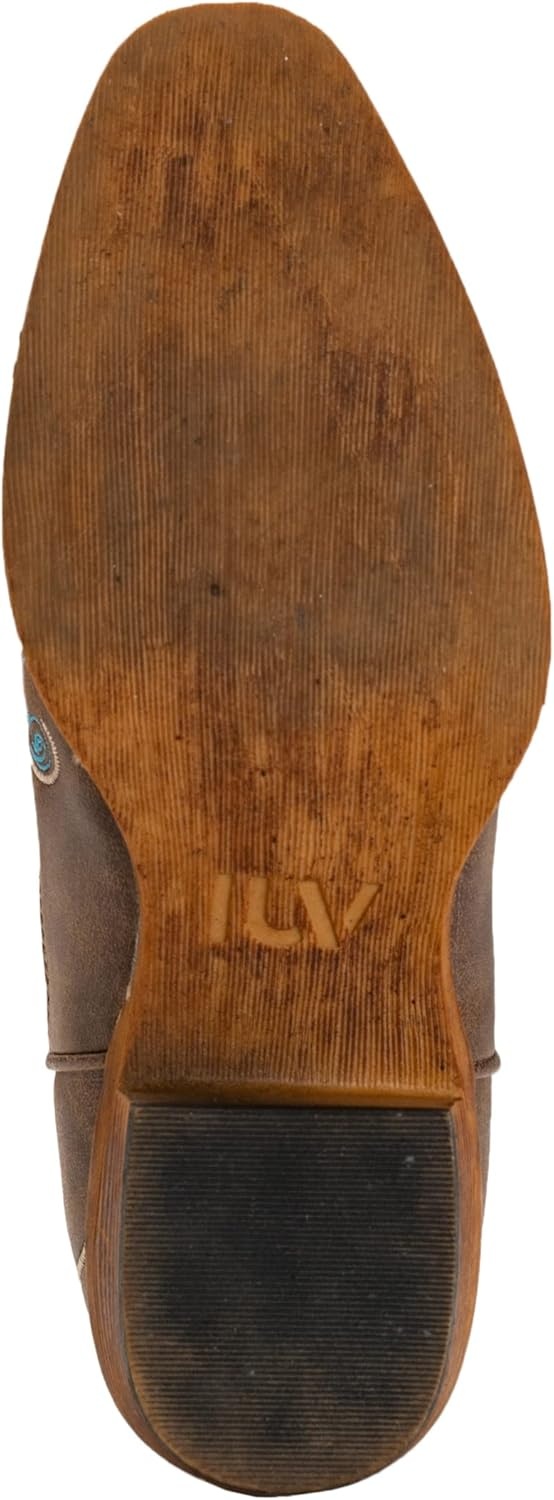 image:imageIUV Cowboy Boots For Women Mid Calf Cowgirl Boots Embroidered PullOn Tabs Snip Toe BootDark Brown