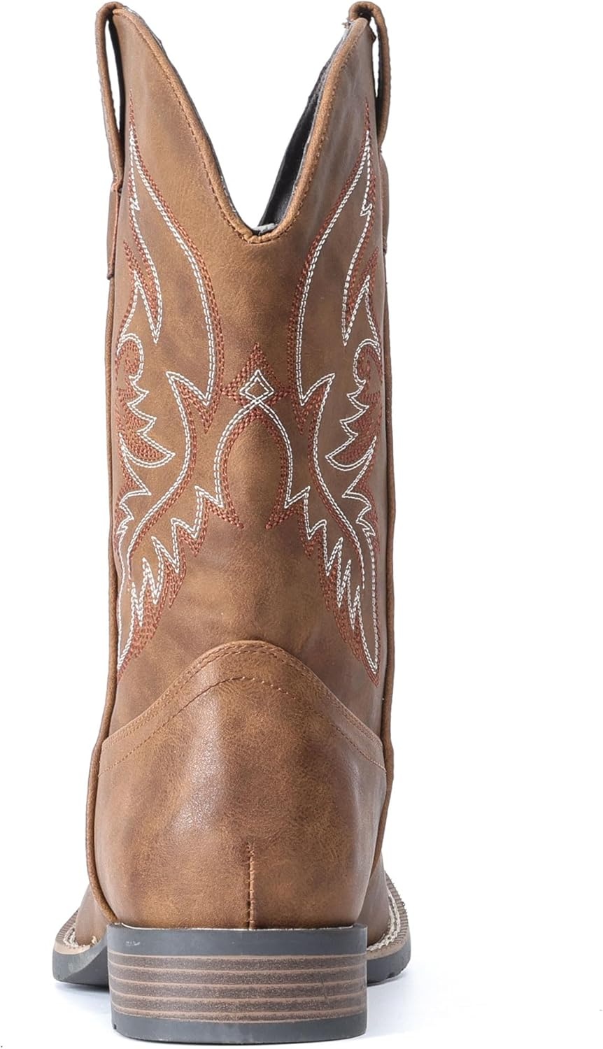 image:imageIUV Cowboy Boots For Men Square Toe Western Boot Durable Retro Classic Embroidered Pull On Boot Slip Resistant Country BootsBrown