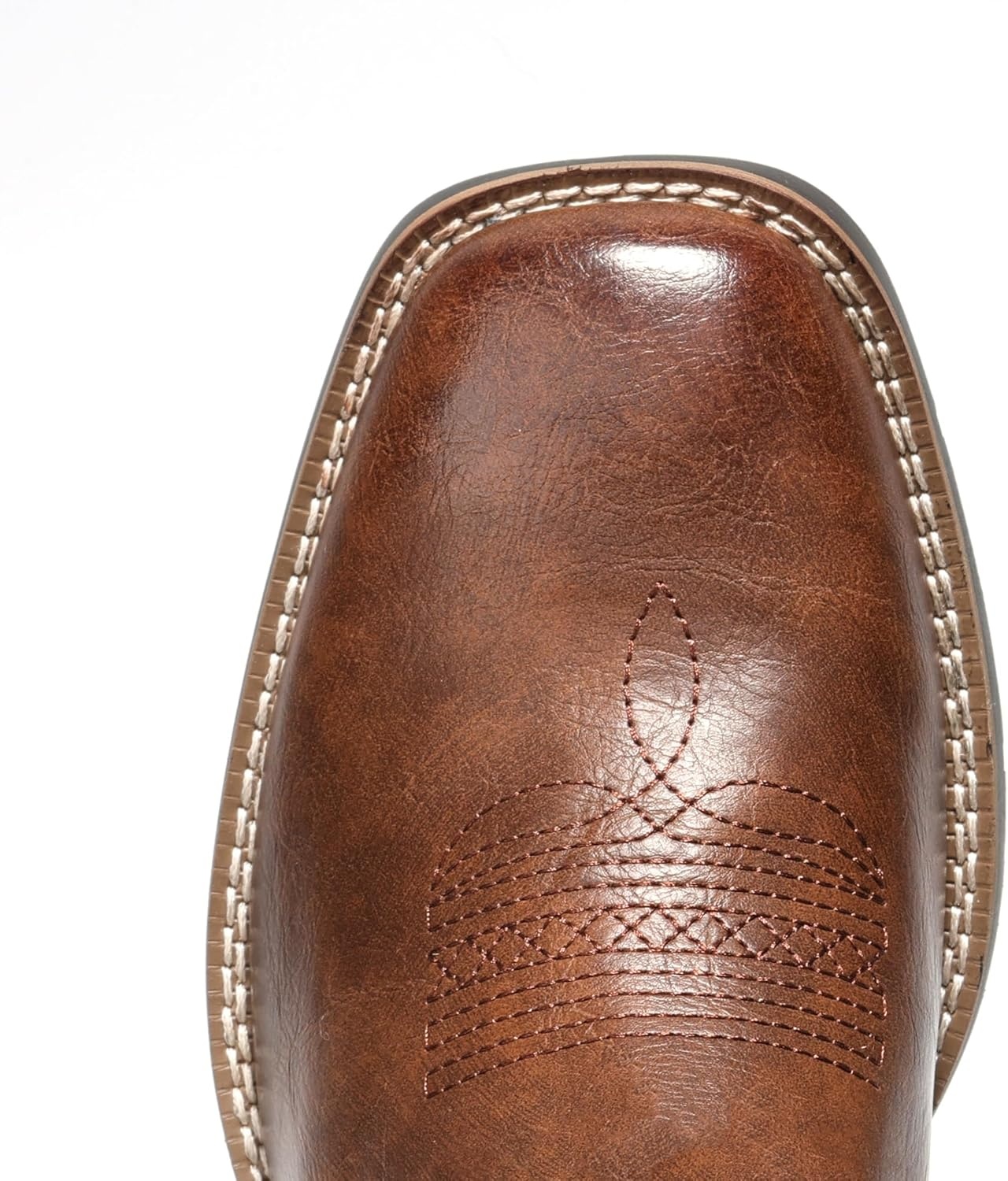image:imageIUV Cowboy Boots For Men Square Toe Western Boot Durable Retro Classic Embroidered Pull On Boot Slip Resistant Country BootsDark Brown