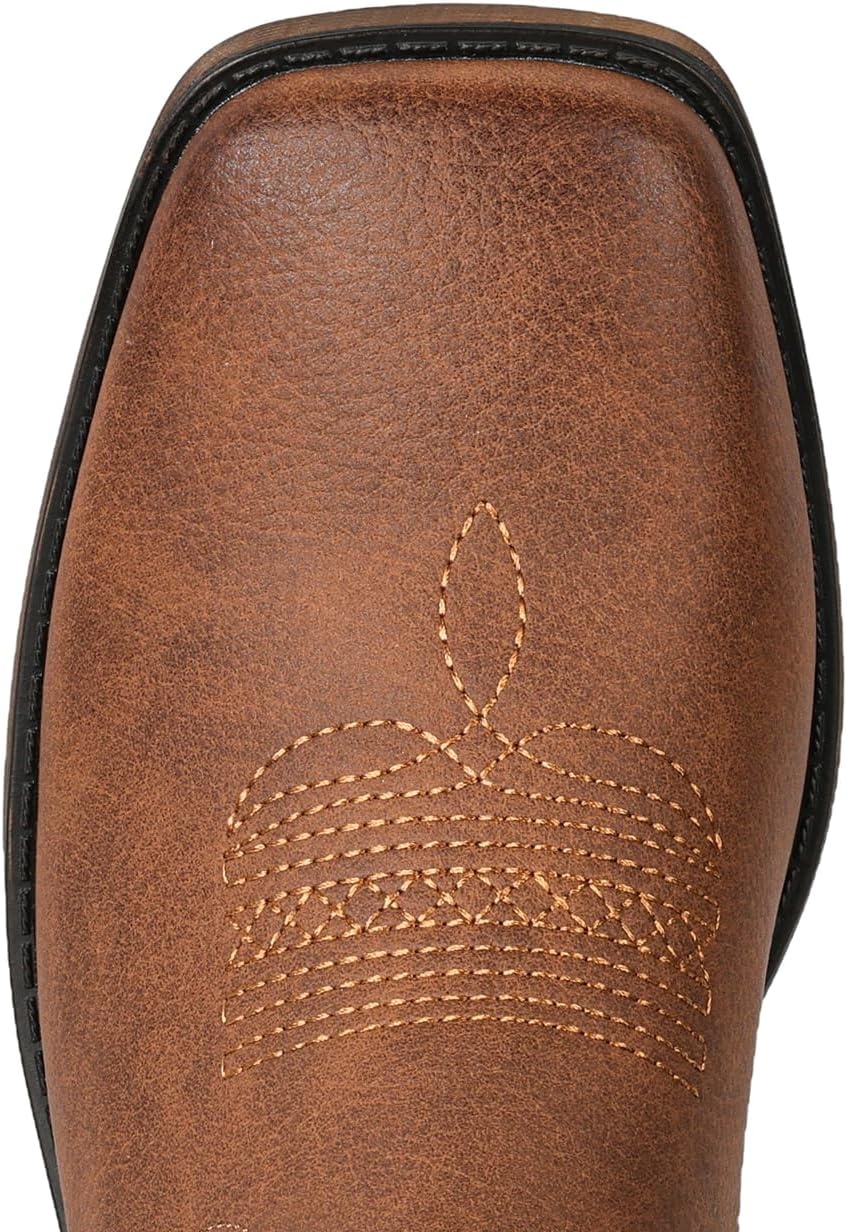 image:imageIUV Cowboy Boots For Men Square Toe Western Boot Durable Retro Classic Embroidered Pull On Boot Slip Resistant Country BootsWomens Stylered Brown