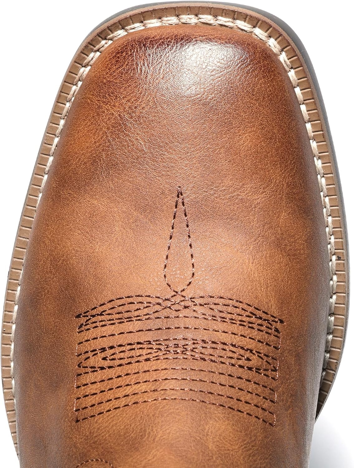 image:imageIUV Cowboy Boots For Men Western Ostrich Wide Durable Fashionable Embroidered Pull On Slip Resistant Assorted Colors BootsBrown