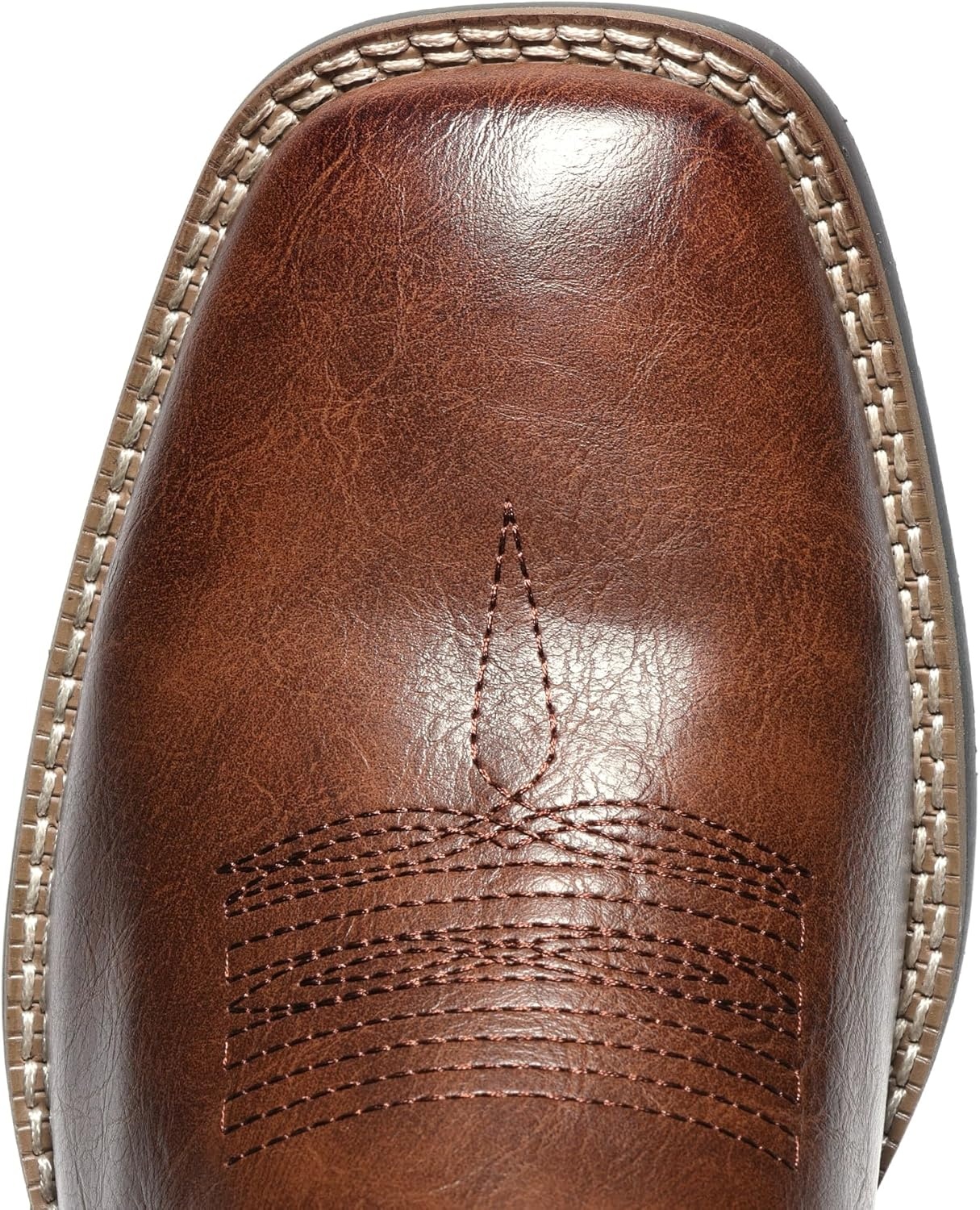 image:imageIUV Cowboy Boots For Men Western Ostrich Wide Durable Fashionable Embroidered Pull On Slip Resistant Assorted Colors BootsDark Brown