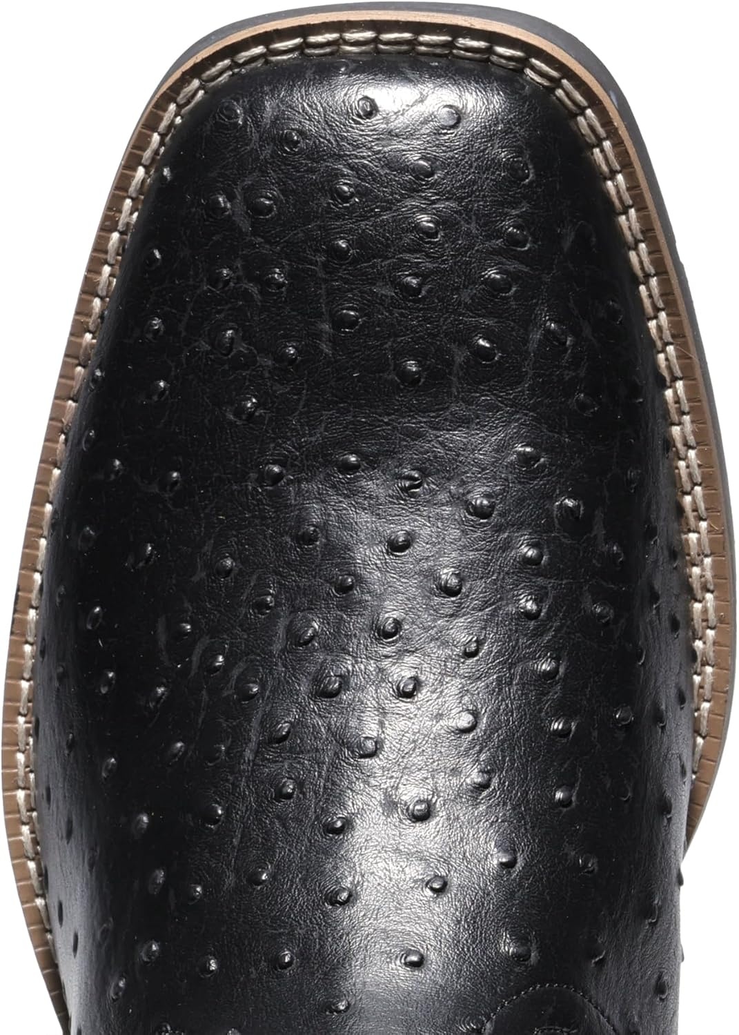 image:imageIUV Cowboy Boots For Men Western Ostrich Wide Durable Fashionable Embroidered Pull On Slip Resistant Assorted Colors BootsOstrich Black