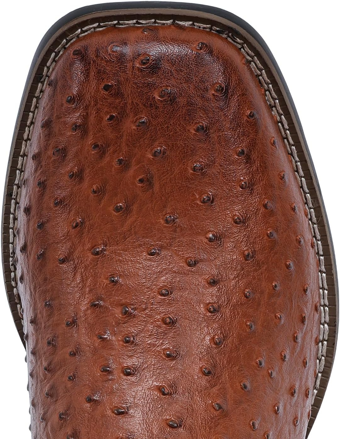 image:imageIUV Cowboy Boots For Men Western Ostrich Wide Durable Fashionable Embroidered Pull On Slip Resistant Assorted Colors BootsOstrich Black Brown
