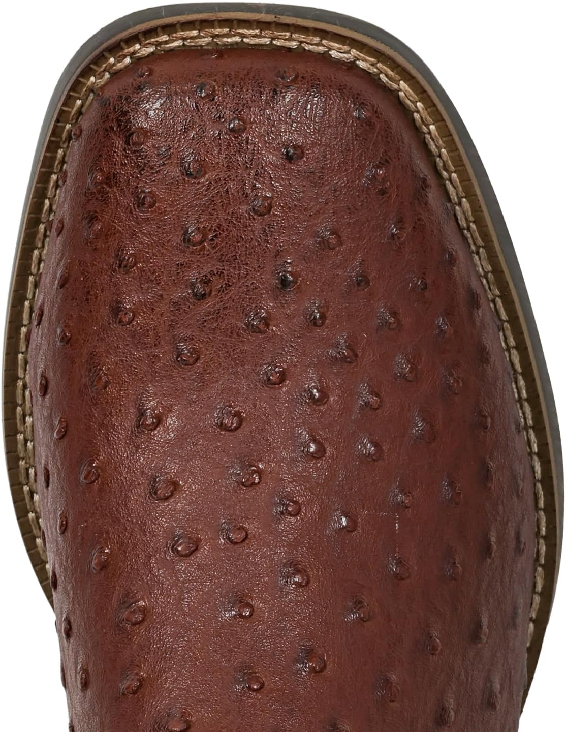 image:imageIUV Cowboy Boots For Men Western Ostrich Wide Durable Fashionable Embroidered Pull On Slip Resistant Assorted Colors BootsOstrich Red Brown