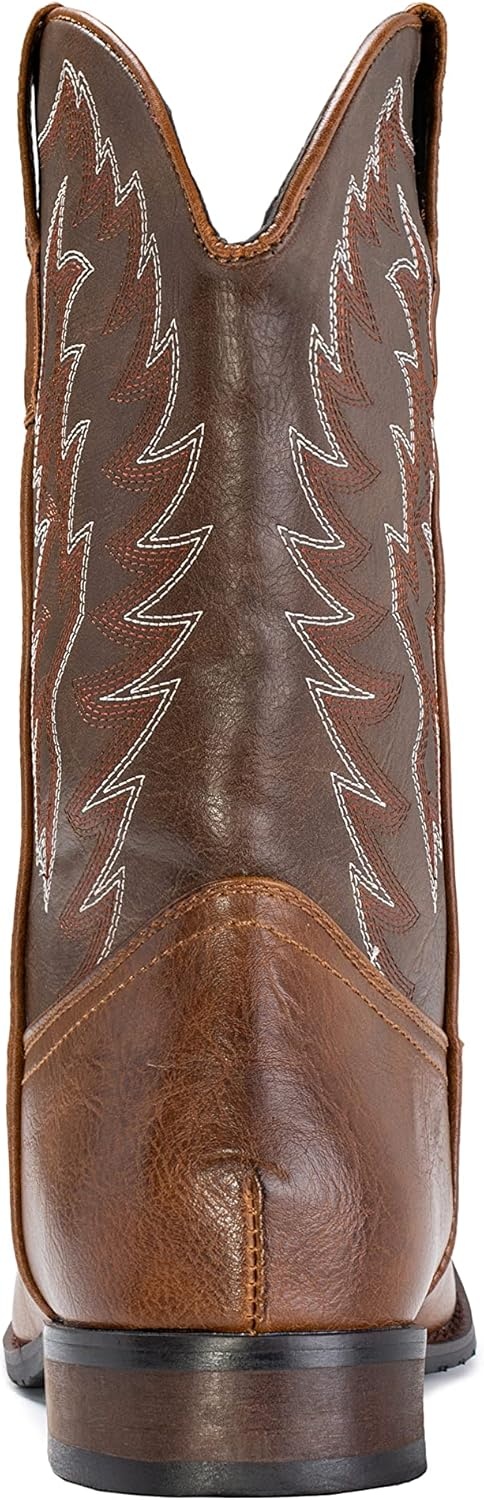 image:imageIUV Cowboy Boots For Men Wide Foot Square Toe Western Boots with Classic Embroidered Durable Slip on Boots