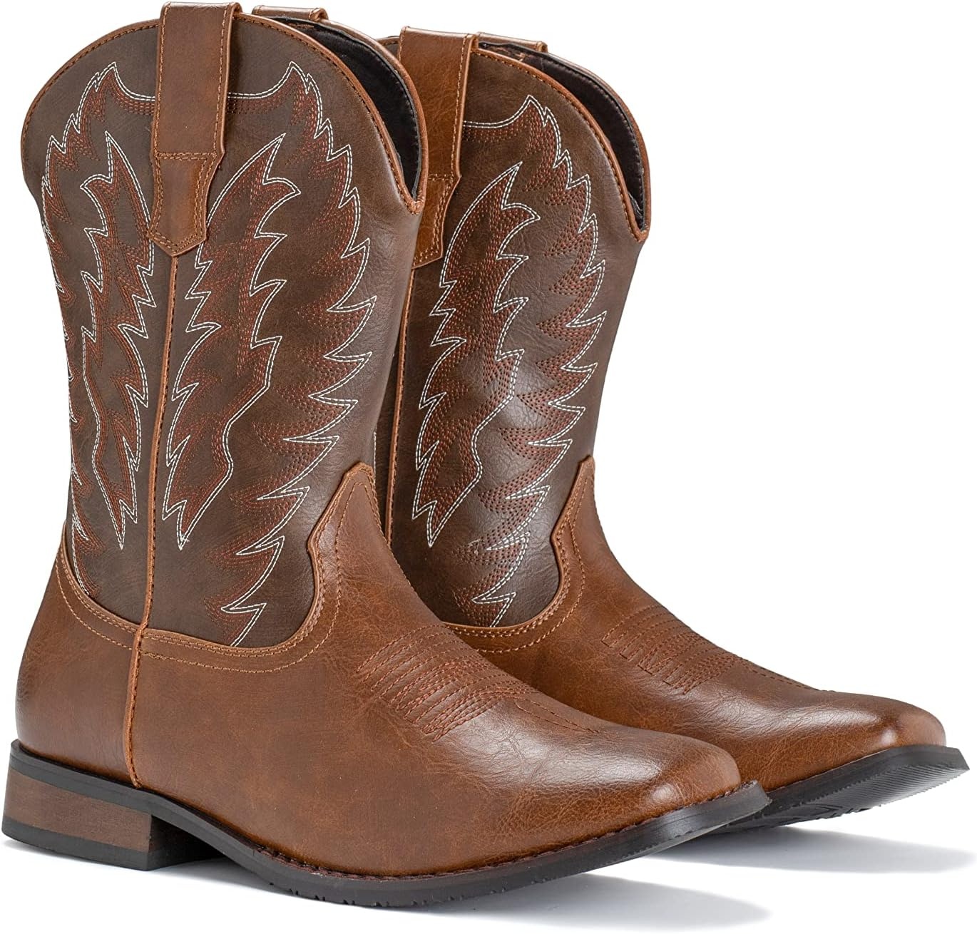 image:imageIUV Cowboy Boots For Men Wide Foot Square Toe Western Boots with Classic Embroidered Durable Slip on Boots