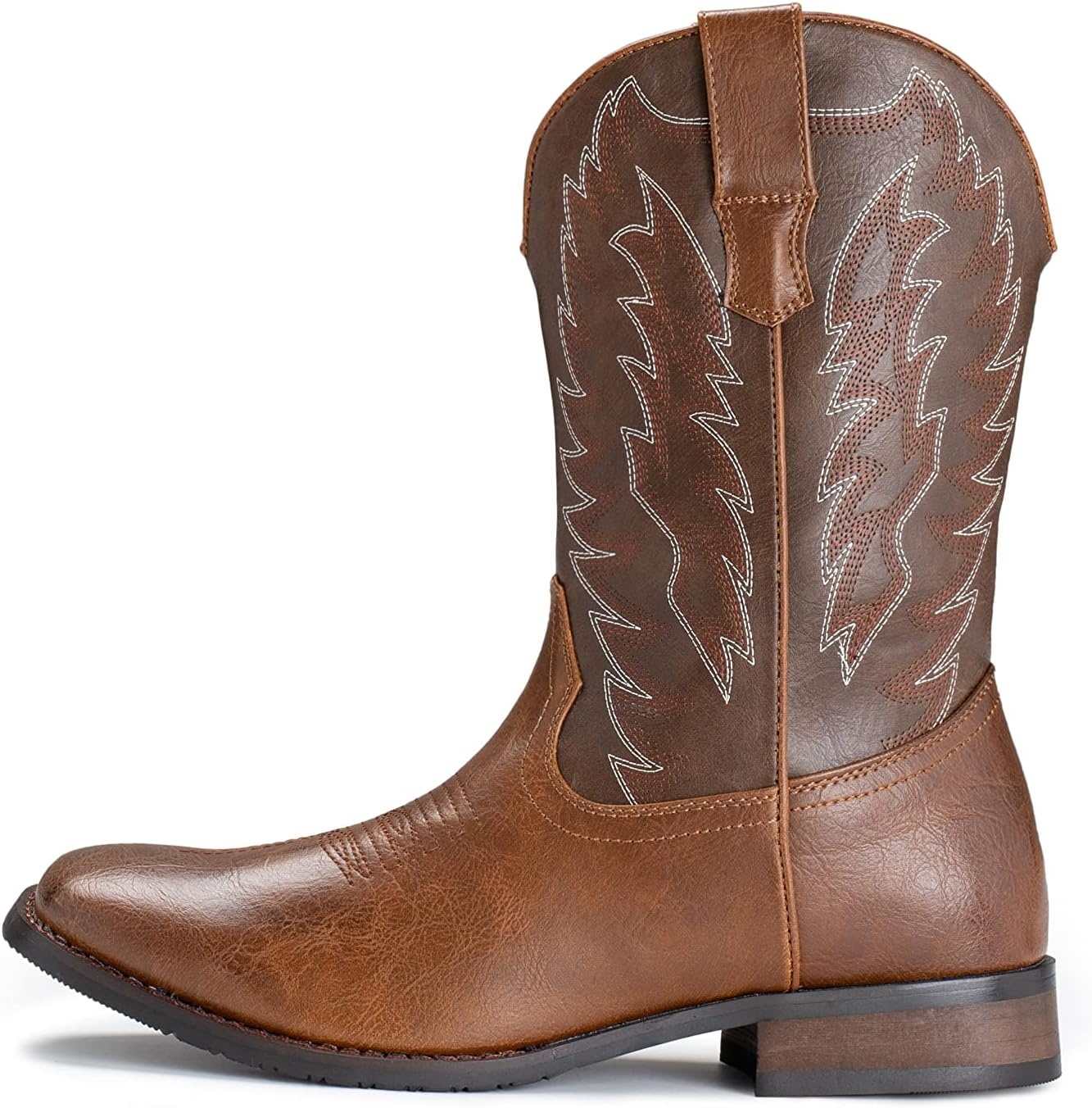 image:imageIUV Cowboy Boots For Men Wide Foot Square Toe Western Boots with Classic Embroidered Durable Slip on Boots