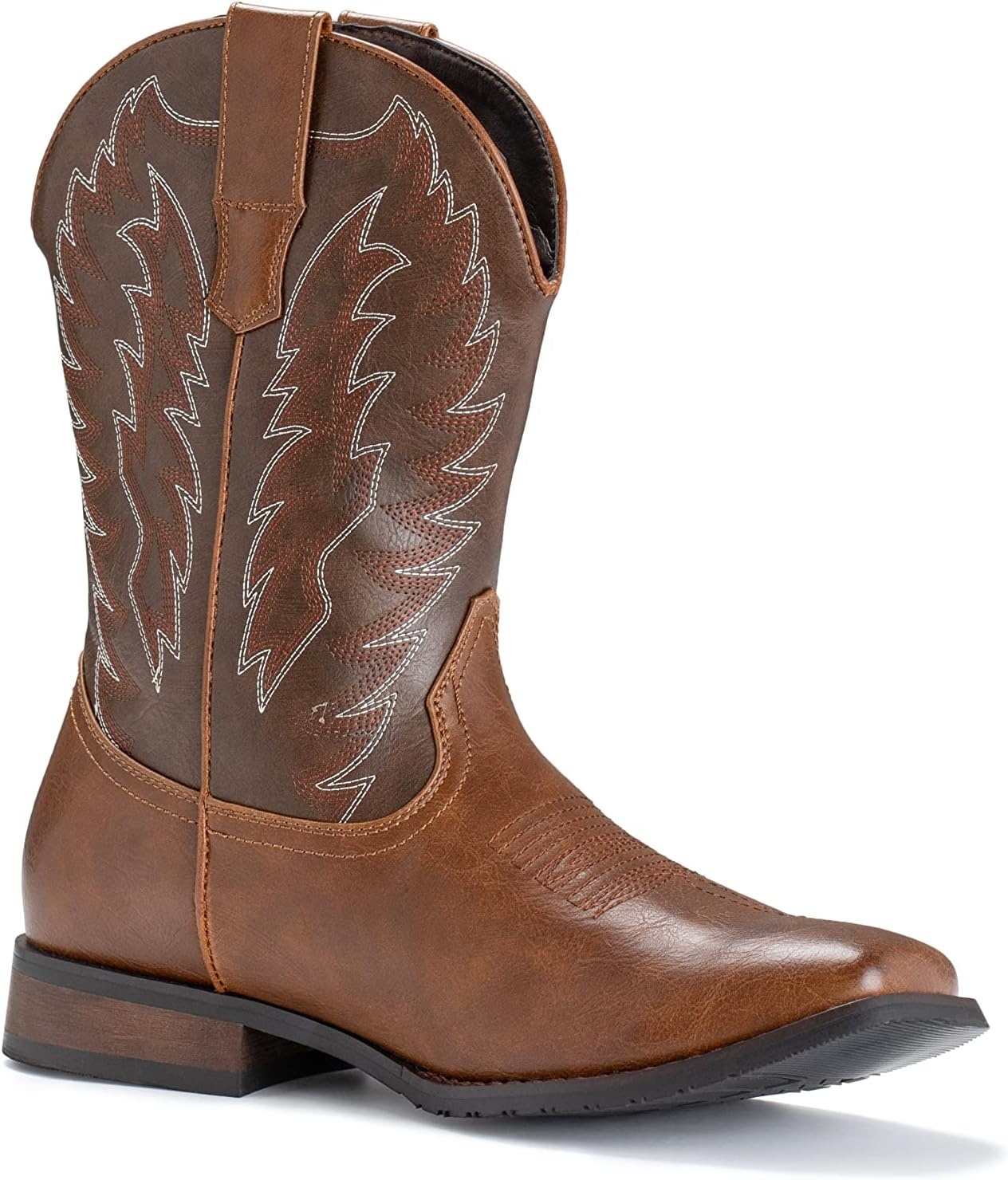image:imageIUV Cowboy Boots For Men Wide Foot Square Toe Western Boots with Classic Embroidered Durable Slip on Boots