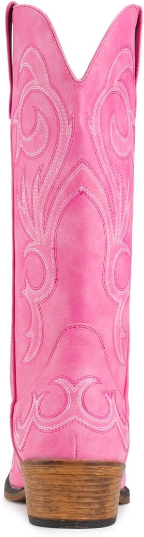 image:imageIUV Cowboy Boots For Women Mid Calf Cowgirl Boots Pointy Toe Western BootPink
