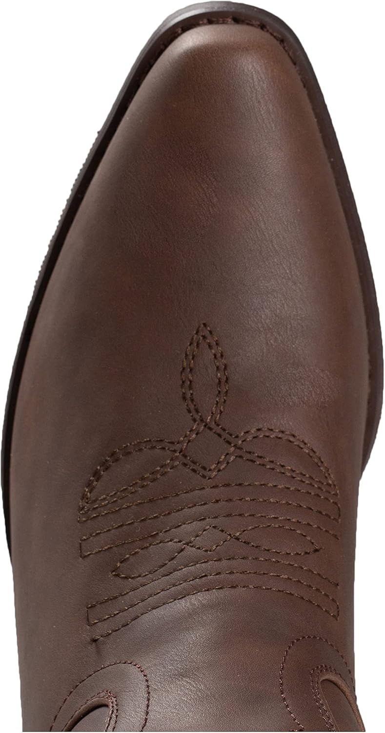 image:imageIUV Cowboy Boots For Women Pointy Toe Womens Western Boots Cowgirl Boots Mid Calf BootsBrownn