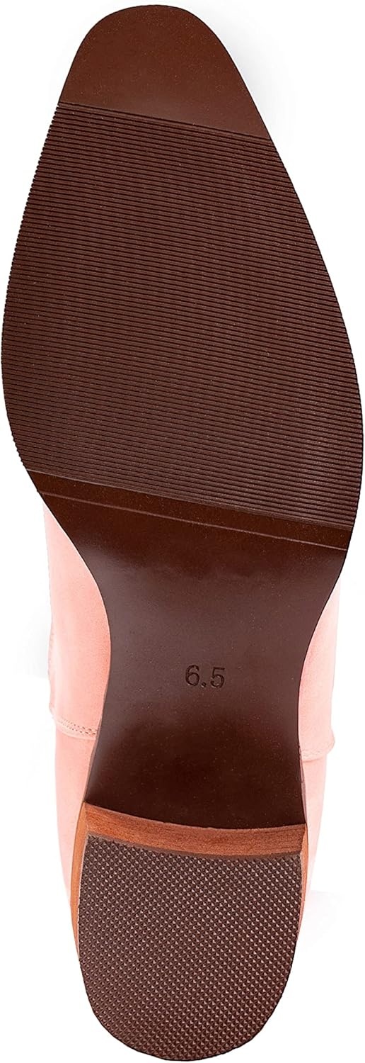 image:imageIUV Cowboy Boots For Women Pointy Toe Womens Western Boots Cowgirl Boots Mid Calf BootsPink
