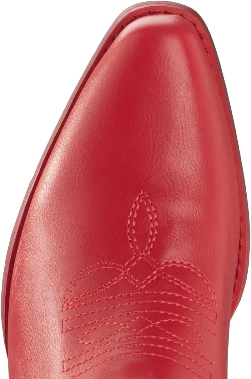image:imageIUV Cowboy Boots For Women Pointy Toe Womens Western Boots Cowgirl Boots Mid Calf BootsRed