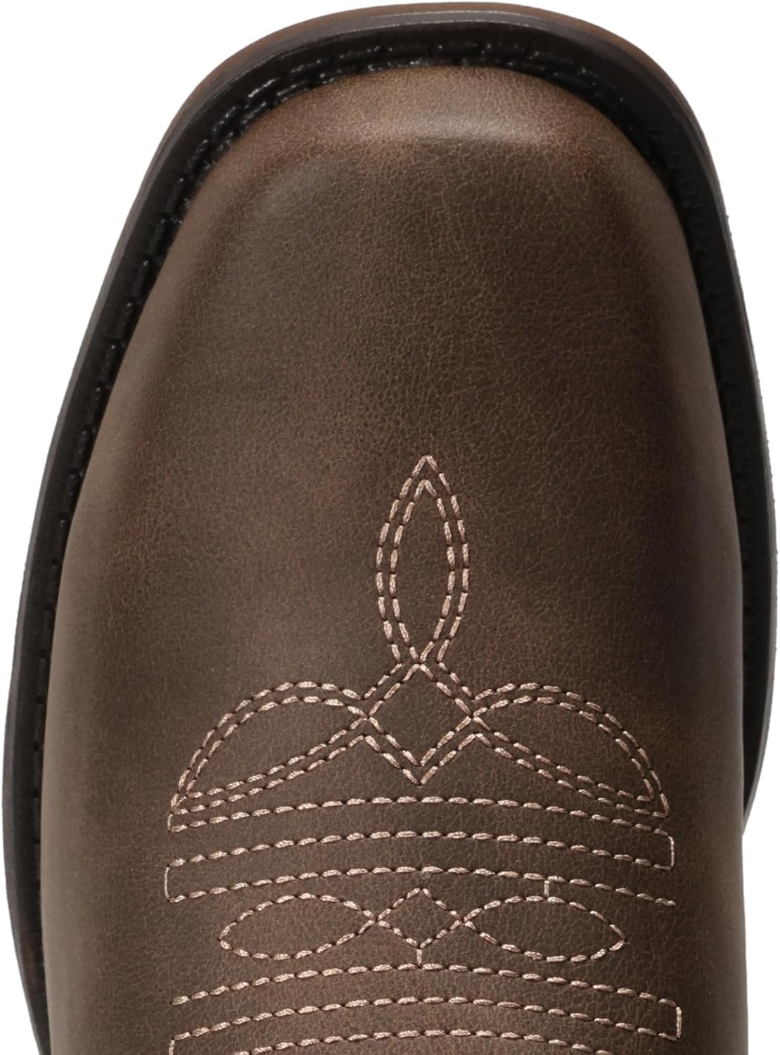 image:imageIUV Cowboy Boots For Women Square Toe Black Wide Cowgirl Mid Calf Western Pull On Fashion Brown Cowboy BootsCoffee