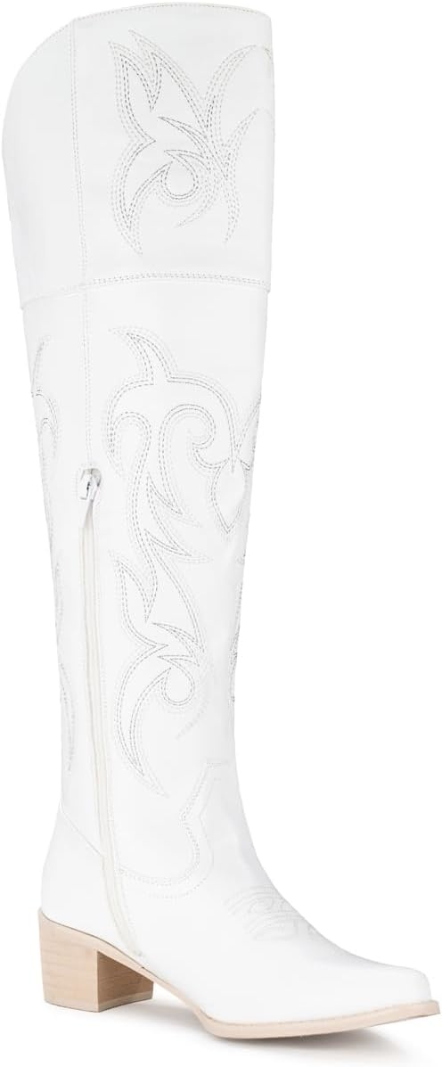 image:imageIUV Cowboy Boots For Women Thigh High Boots Over The Knee Heels Long Sexy Pointed Toe Embroidered Cowgirl Western Boots