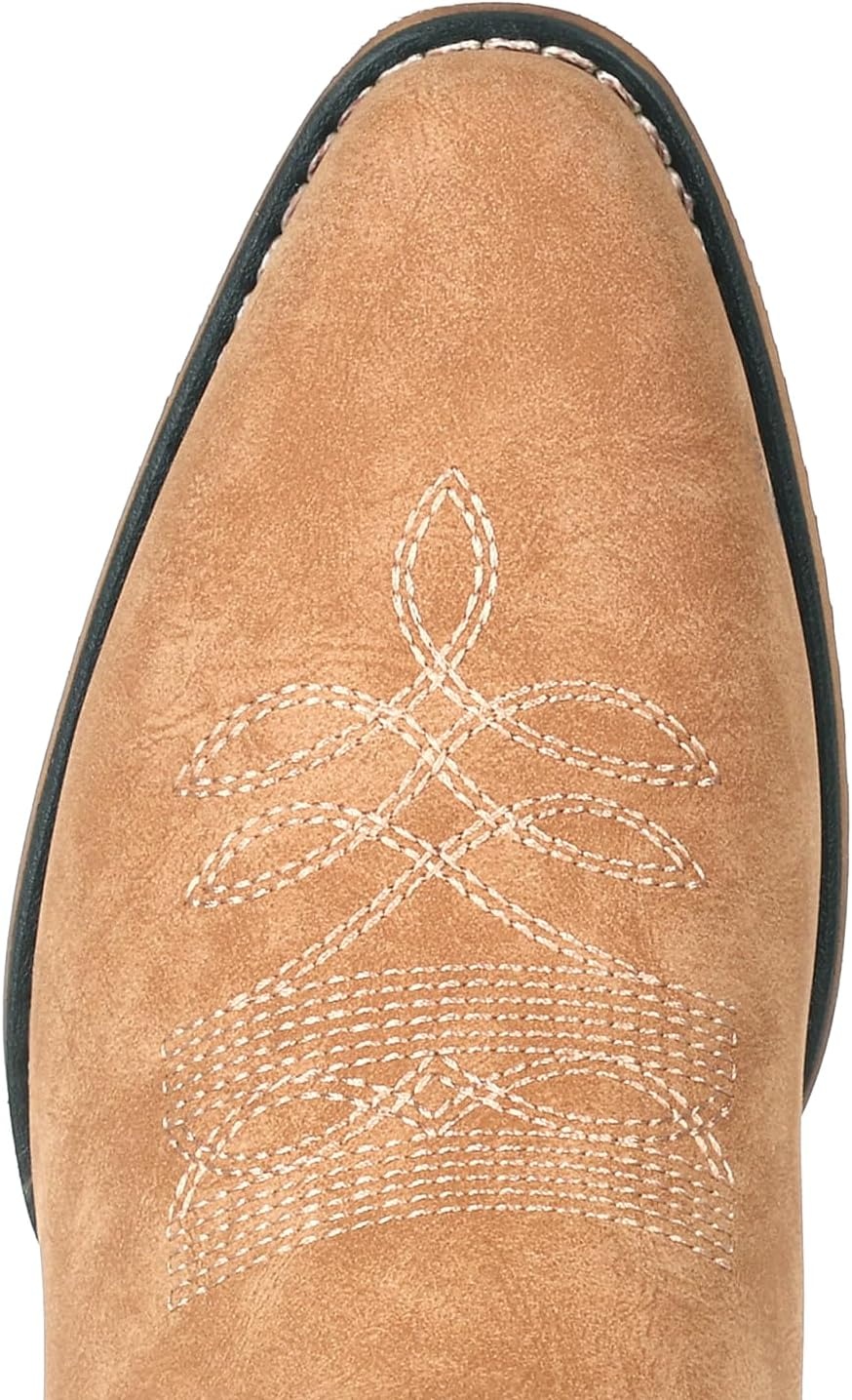 image:imageIUV Cowboy Boots For Women Western Boots Cowgirl Boots Pull On Pointy Toe Mid Calf BootsApricot