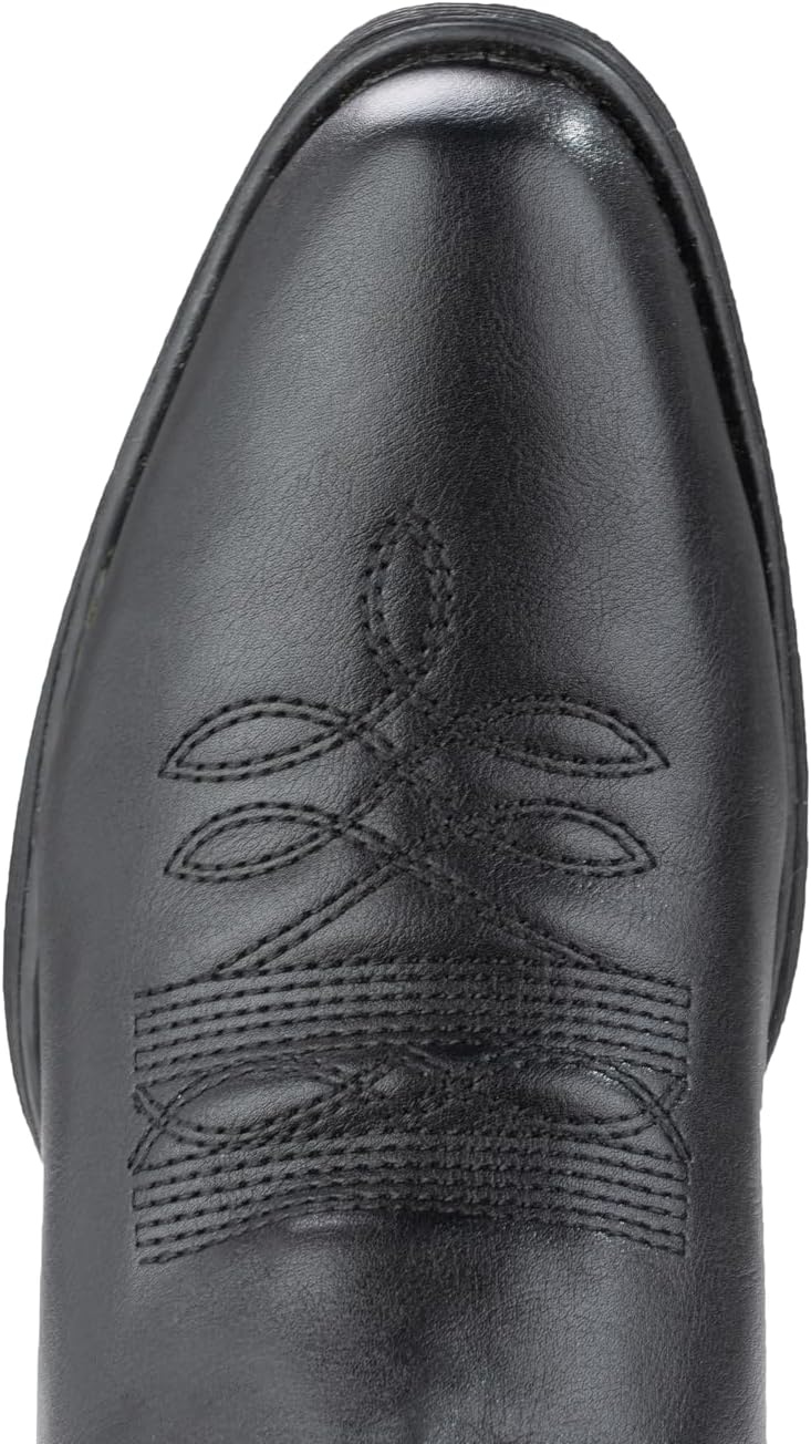image:imageIUV Cowboy Boots For Women Western Boots Cowgirl Boots Pull On Pointy Toe Mid Calf BootsBlack