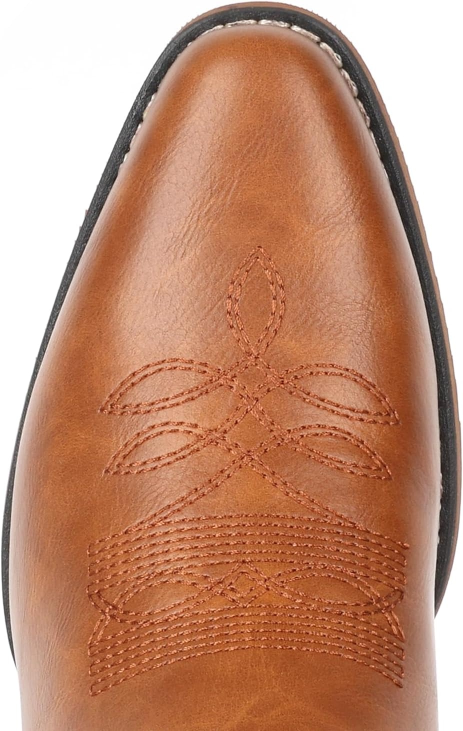image:imageIUV Cowboy Boots For Women Western Boots Cowgirl Boots Pull On Pointy Toe Mid Calf BootsChestnut