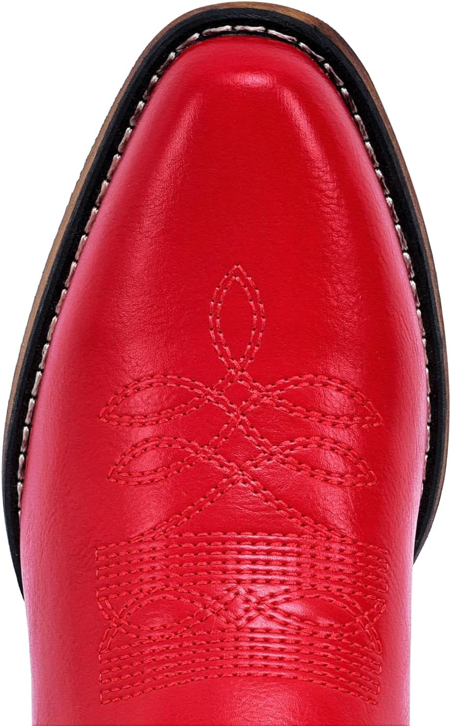 image:imageIUV Cowboy Boots For Women Western Boots Cowgirl Boots Pull On Pointy Toe Mid Calf BootsRed