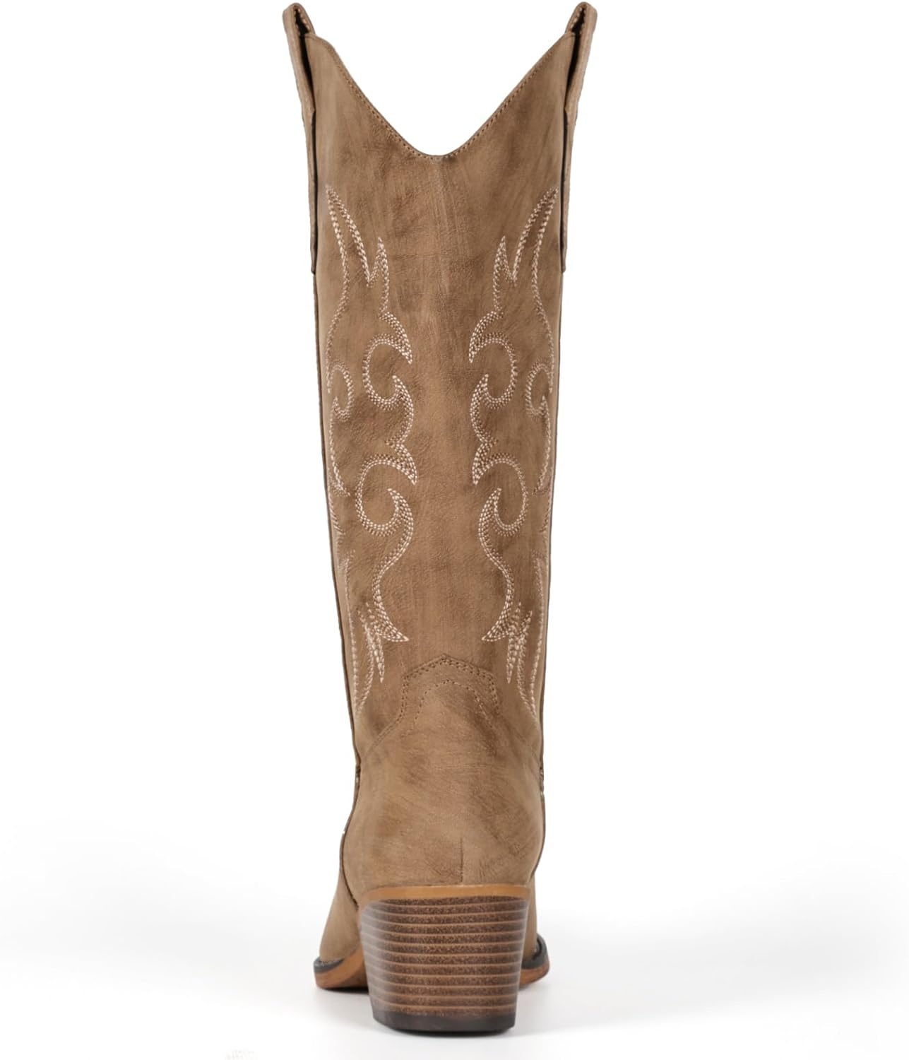 image:imageIUV Cowboy Boots For Women Western Cowgirl Boots Mid Calf Snip Toe Boot With Chunky HeelDark Brown