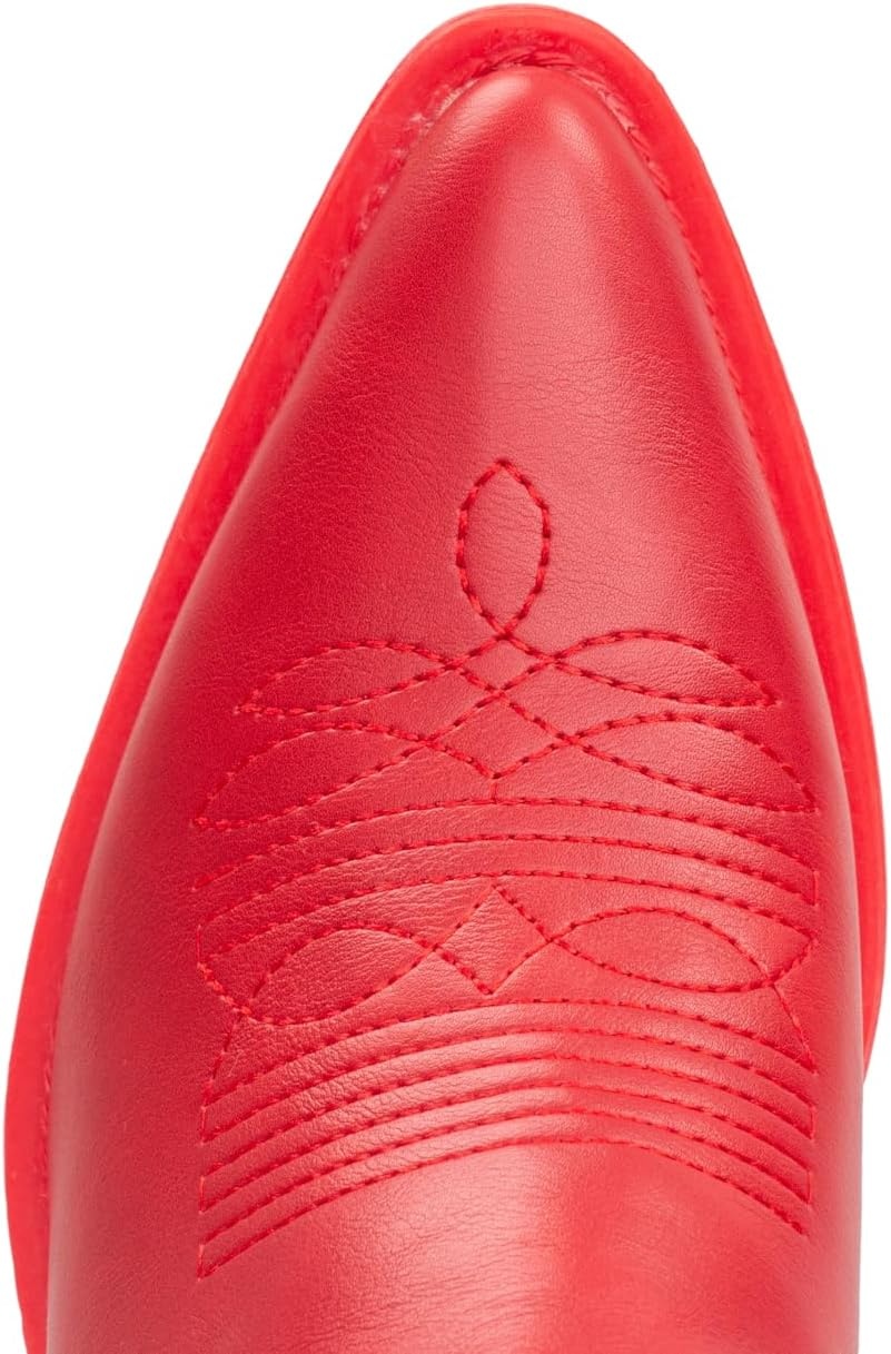 image:imageIUV Cowboy Boots For Women Western Cowgirl Boots Pull On Pointy Toe Mid CalfRed