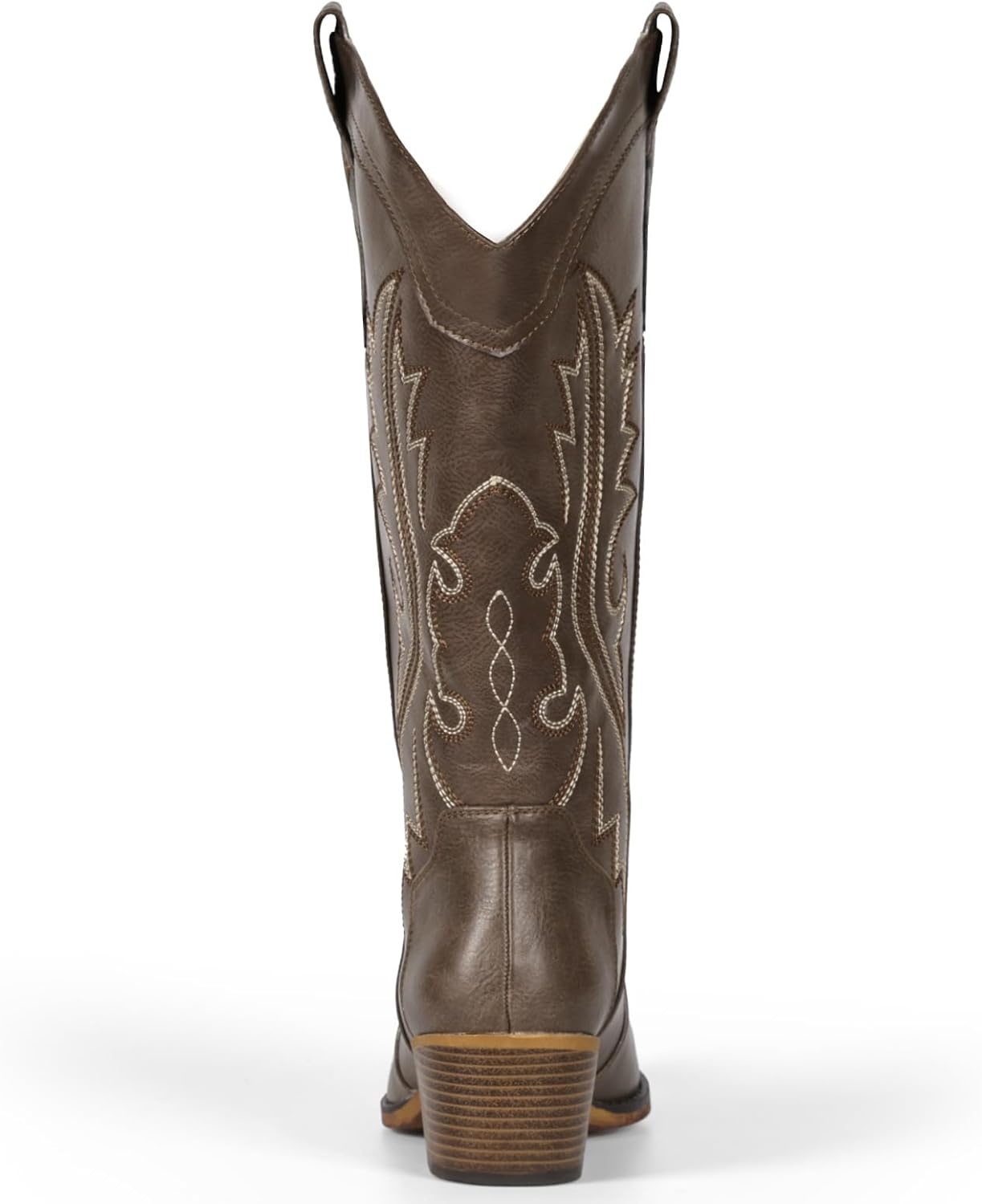 image:imageIUV Cowboy Boots For Women Western Cowgirl Boots with Chunky Heel Mid Calf Snip Toe Ideal for low instepsEbony