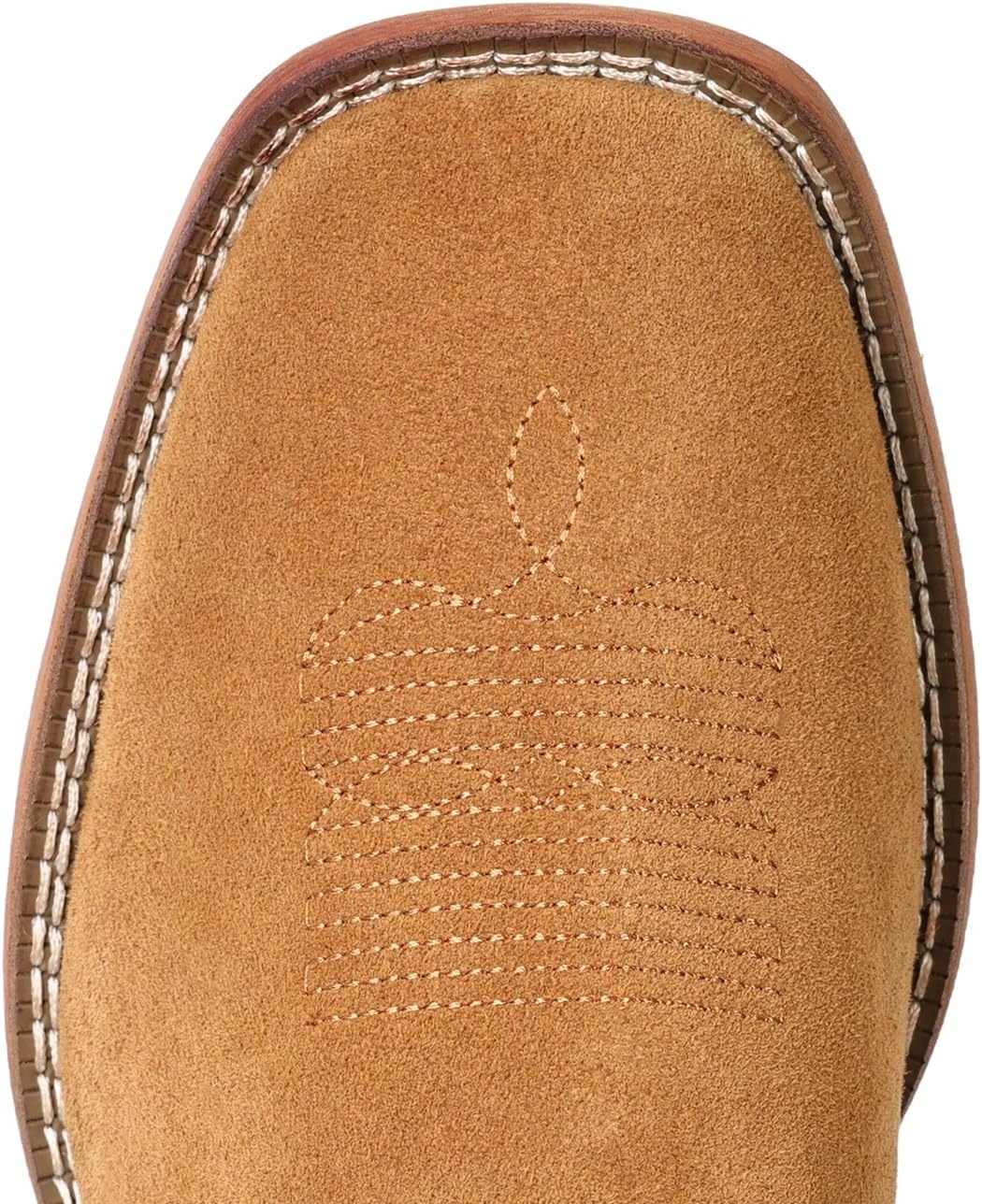 image:imageIUV Cowboy Boots for Men Suede Square Toe Western Boots Pull On Durable Classic Embroidered BootBlack Brown