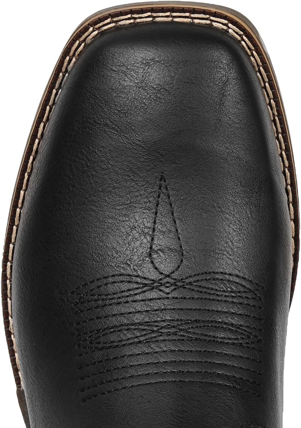 image:imageIUV Cowboy Boots for Men Western Boots Square Toe Slip on Embroidered arch support Boot Fashionable Pull On for Spring FallBlack