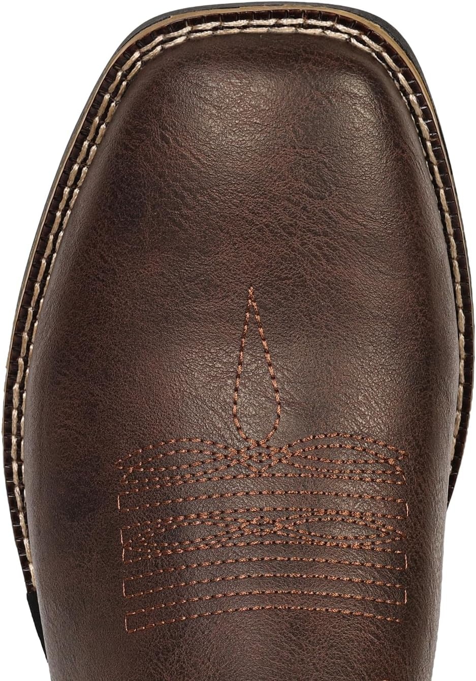 image:imageIUV Cowboy Boots for Men Western Boots Square Toe Slip on Embroidered arch support Boot Fashionable Pull On for Spring FallDark Brown