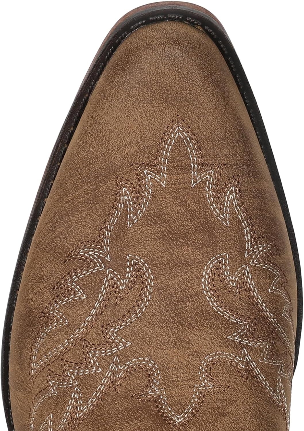 image:imageIUV Cowboy Boots for Women Mid Calf Cowgirl Western Boots with Embroidery Retro Snip Toe with Chunky Heel Summer Country Music Festival Cowboy ChicBrown