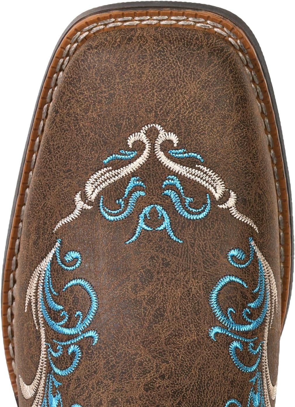 image:imageIUV Cowboy Boots for Women Mid Calf Square Toe Cowgirl Boots with Embroidery Pull On Fashion BootBrown