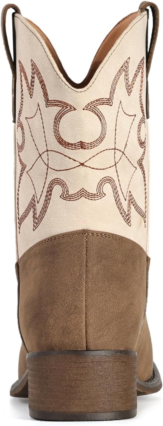 image:imageIUV Cowboy Boots for Women Square Toe Ankle Western Cowgirl Boots Classic Embroidered BootiesBeige