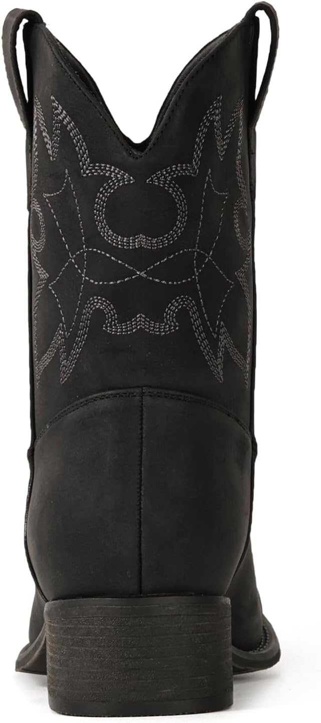 image:imageIUV Cowboy Boots for Women Square Toe Ankle Western Cowgirl Boots Classic Embroidered BootiesBlack