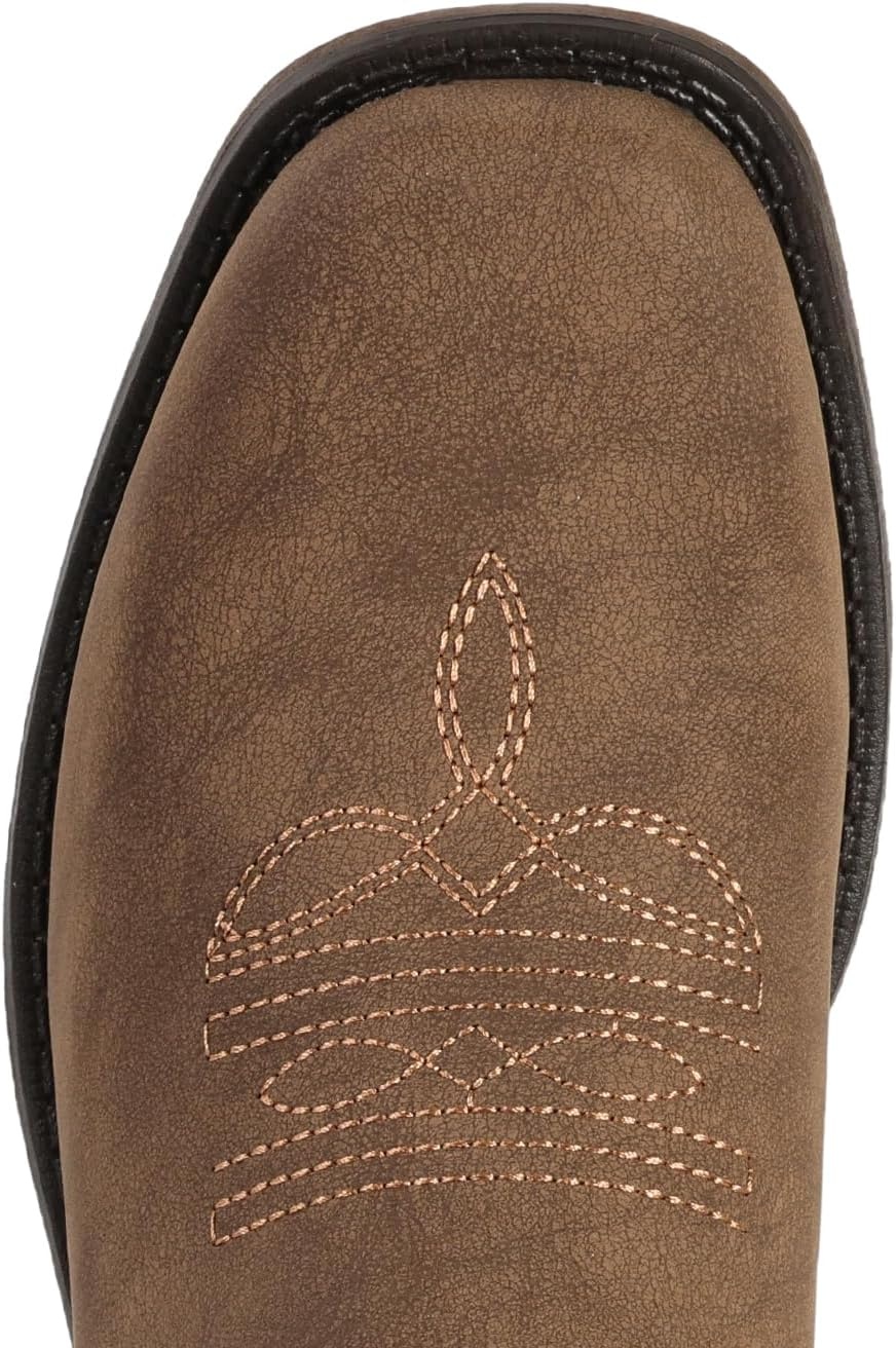 image:imageIUV Cowboy Boots for Women Square Toe Ankle Western Cowgirl Boots Classic Embroidered BootiesBrown