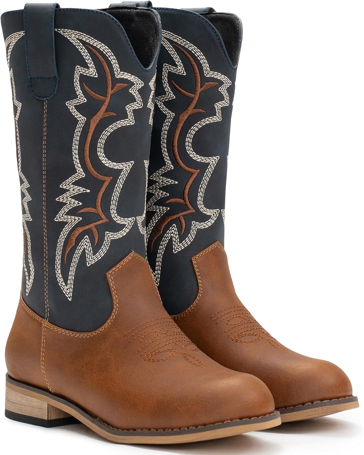 image:imageIUV Cowgirl Boots Cowboy Boots For Girls Boys Kids Toddler Fashion Western Boots Mid Calf Riding ShoesNavy Blue