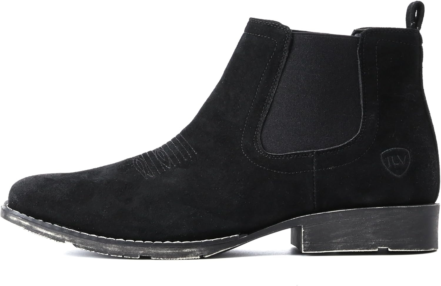 image:imageIUV Genuine Cowhide Suede Chelsea Boots For Men Western Boots Ankle Boot Casual Dress Slip OnBlack