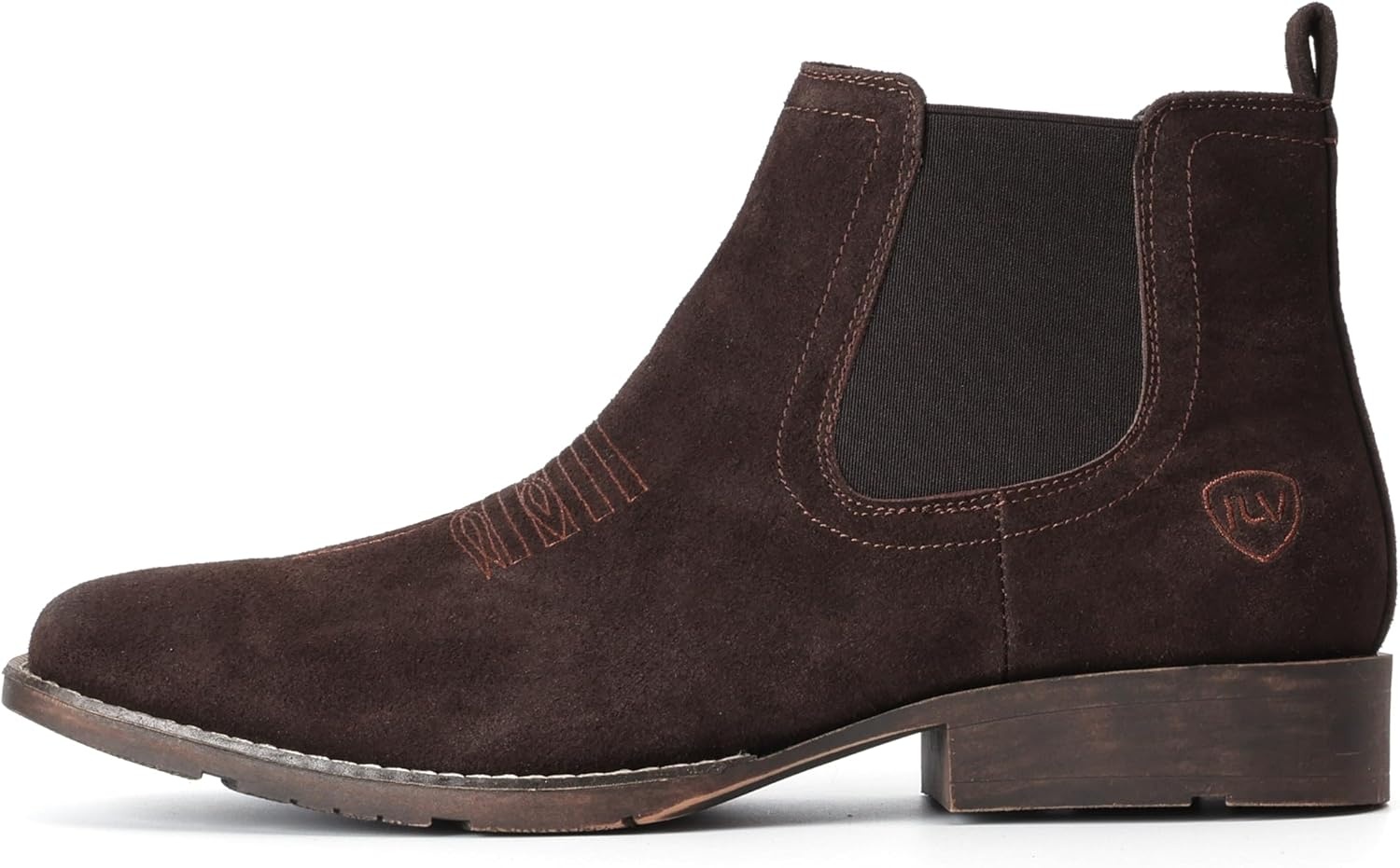image:imageIUV Genuine Cowhide Suede Chelsea Boots For Men Western Boots Ankle Boot Casual Dress Slip OnKhaki