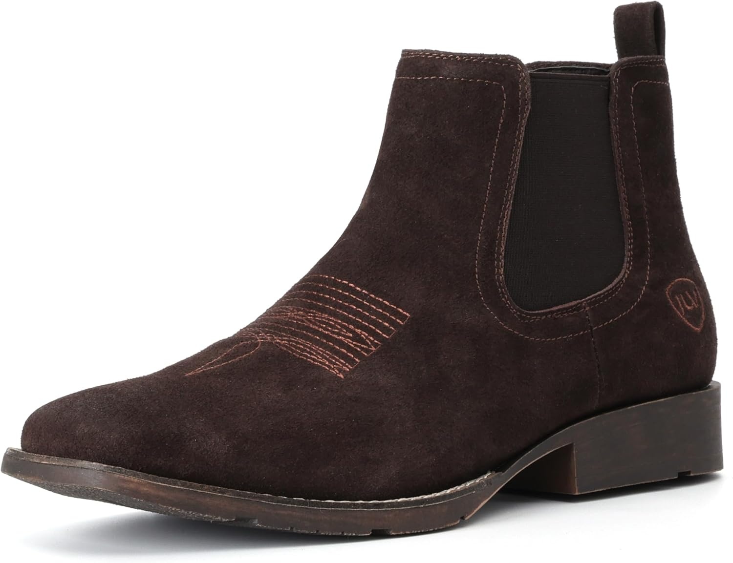 image:imageIUV Genuine Cowhide Suede Chelsea Boots For Men Western Boots Ankle Boot Casual Dress Slip OnKhaki
