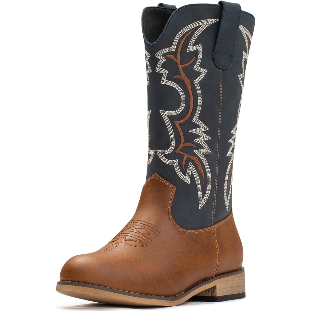image:imageIUV Cowgirl Boots Cowboy Boots For Girls Boys Kids Toddler Fashion Western Boots Mid Calf Riding ShoesNavy Blue